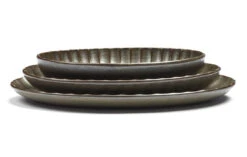 Serax INKU By Sergio Herman Serveerschaal Ovaal 19 X 13 Cm H 3,7 Cm Aardewerk Groen -Serax b5120247gs3 1 1