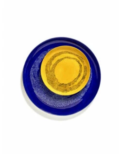 Serax Feast By Ottolenghi Serveerbord ø 35 Cm H 2 Cm Aardewerk Lapis Lazuli + Swirl Dots White -Serax b8921007is2
