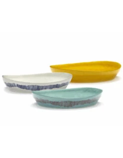 Serax Feast By Ottolenghi Serveerschaal S ø 30 Cm H 6 Cm Aardewerk White + Swirl Stripes Blue -Serax b8921013bgsh 1