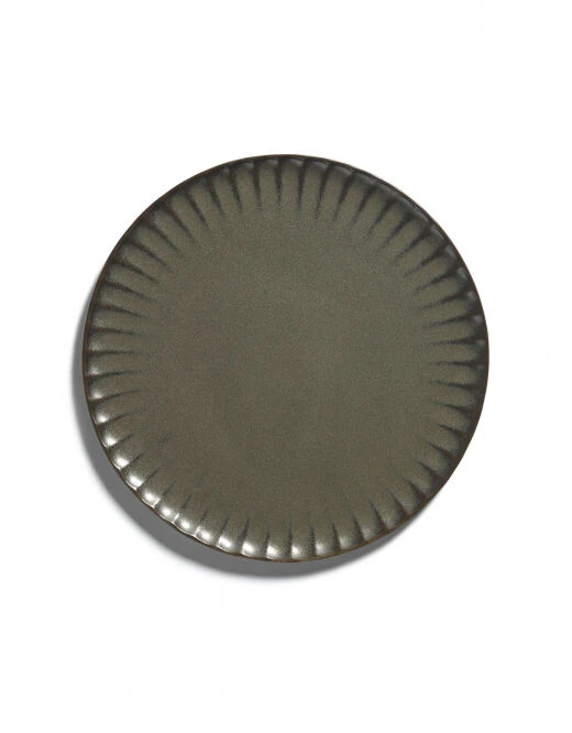 Serax INKU By Sergio Herman Bord L ø 24 Cm H 1,7 Cm Aardewerk Groen 4 Serax INKU By Sergio Herman Bord L ø 24 Cm H 1,7 Cm Aardewerk Groen - Afbeelding 2