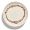 Serax Feast By Ottolenghi Bord XS ø 16 Cm H 2 Cm Aardewerk White + Swirl-Stripes Red -Serax serax feast by ottolenghi bord xs 16 cm h 2 cm aardewerk white swirl stripes red