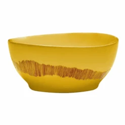 Serax Feast By Ottolenghi Kom S ø 15 Cm H 7 Cm Aardewerk Sunny Yellow + Swirl-Stripes Red