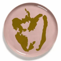 Serax Feast By Ottolenghi Serveerbord ø 35 Cm H 2 Cm Aardewerk Delicious Pink + Pepper Gold
