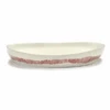 Serax Feast By Ottolenghi Serveerschaal L ø 36 Cm H 6 Cm Aardewerk White + Swirl Stripes Red -Serax serax feast by ottolenghi serveerschaal l 36 cm h 6 cm aardewerk white swirl stripes red