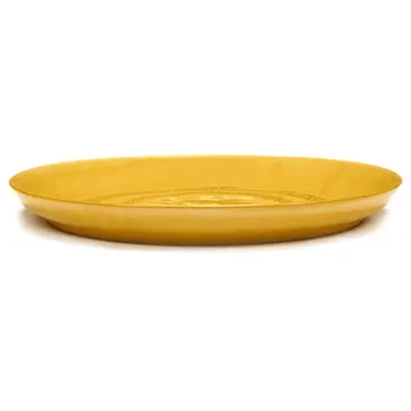 Serax Feast By Ottolenghi Serveerschaal M ø 34 Cm H 4 Cm Aardewerk Sunny Yellow + Swirl Dots Black