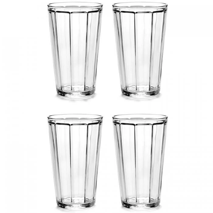 Serax Surface By Sergio Herman Longdrink Glas ø 8,5 Cm Glas 4-delig